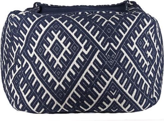 Foto: Fairtrade poef native blauw print