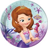 8 kartonnen Sofia het prinsesje™ borden 23 cm - Feestdecoratievoorwerp