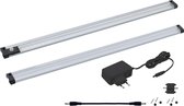 EGLO Vendres - Gekleurde LED-Strip - 2X L 500mm. - Aluminium - Gesatineerd - Sensor
