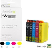 Improducts® Inkt cartridges - Alternatief Epson 16XL 4 pack + zwart new chip v5