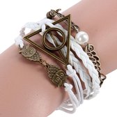 Fako Bijoux® - Multi Armband - Uil Vleugels Parel - Wit