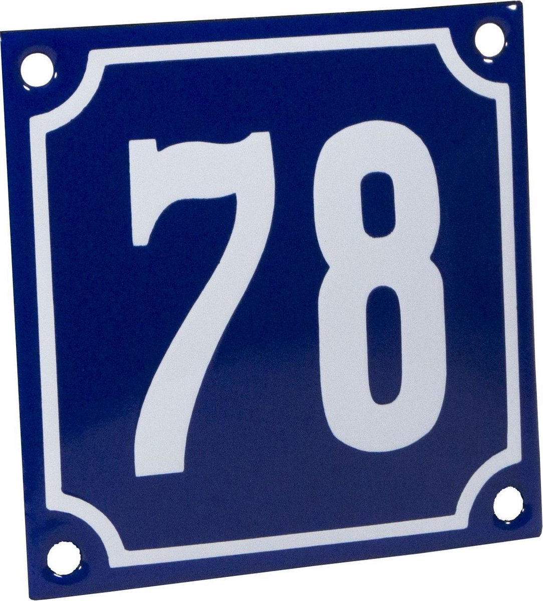 Numéro de maison en émail n° 55 Bleu/blanc
