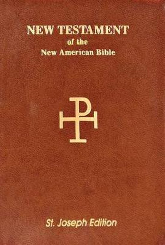 Bruine kaft van het Nieuwe Testament van de Nieuwe Amerikaanse Bijbel, St. Joseph Editie.