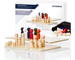 Lumaland - systemische / familie opstellingen van houten figuren - familiesysteem - 32 onderdelen van hout