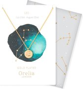 Orelia ketting kort met sterrenbeeld 'Leeuw' goudkleurig met giftcard en envelop
