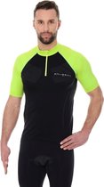 Brubeck Wielren Kleding Wielershirt - Naadloos Fietsshirt Unisex Model – Zwart/Neon Groen - M