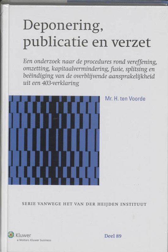 Deponering, publicatie en verzet - cover
