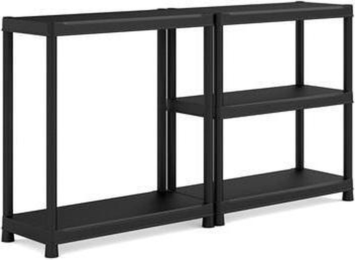 Étagère de rangement en plastique - Noir mat - 182 cm de haut - 90 cm de  large - 55 kg