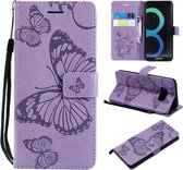 Samsung Galaxy S8 Plus Bookcase hoesje vlinders (paars)