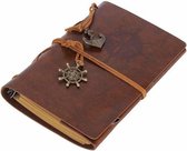 Vintage Lederen Notitieboek / Schetsboek / Schrijfmap / Notebook / 7 kleuren - Bruin - A5