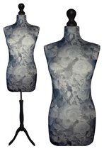 Blues flower paspop met zwarte sparkling driepoot 44/46