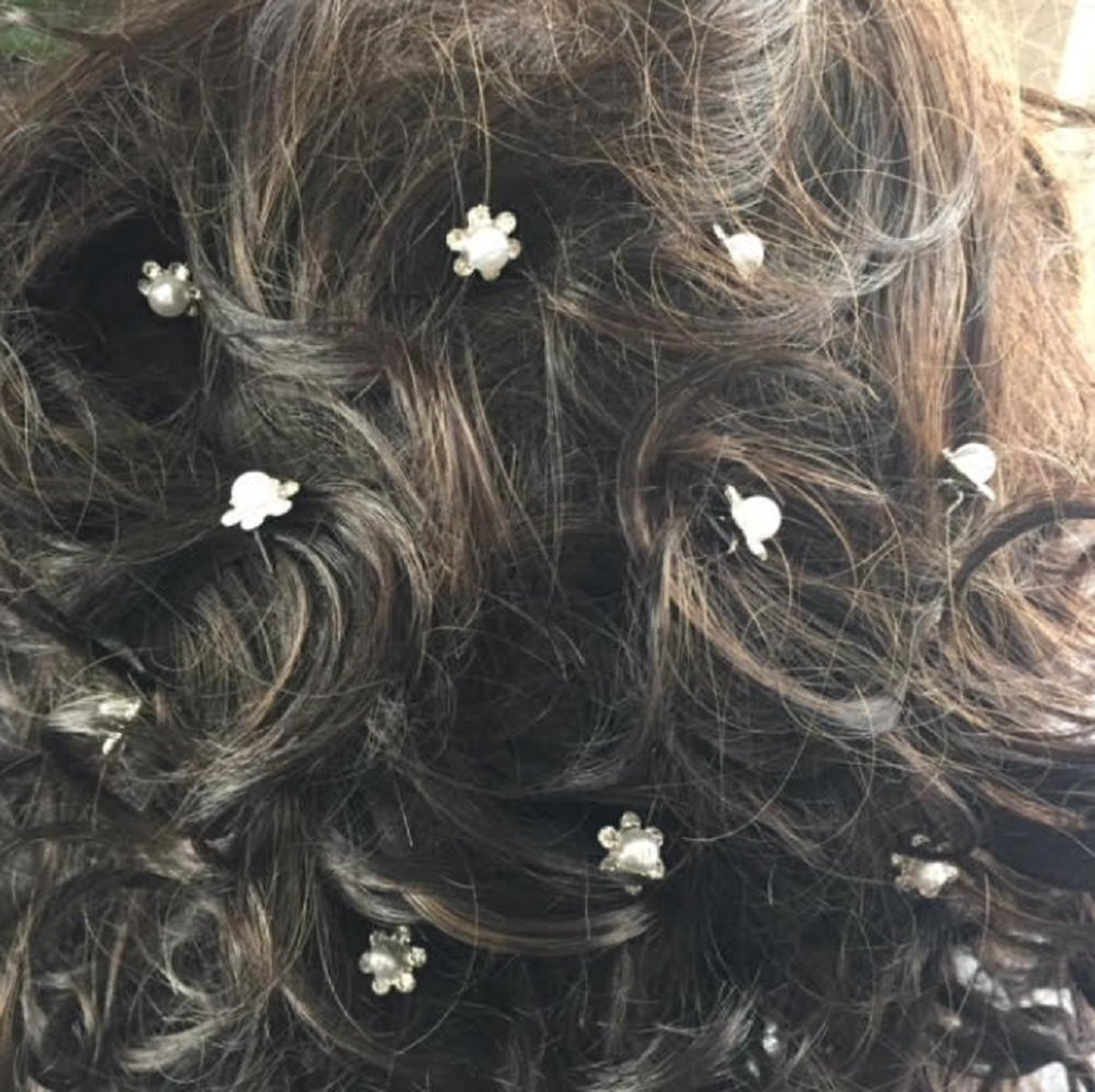 5 stuks Haarversiering- Bruid- Parel- Strass- Haarpinnen- 1 cm - Charme Bijoux