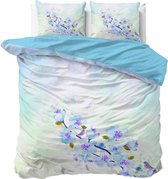 Sleeptime Katoen Sweet Flowers - Dekbedovertrekset - Lits-Jumeaux - 240x200/220 + 2 kussenslopen 60x70 - Blauw