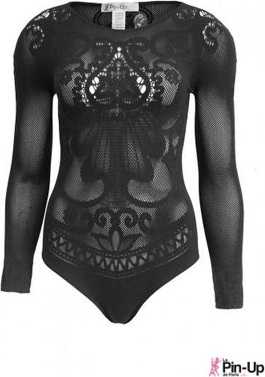 Goedkoopste Anti Cellulite Kanten Body – Pin Up de Paris – S - Zwart