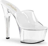 Pleaser - ASPIRE-601 Muiltjes - Paaldans schoenen - 38 Shoes - Transparant/Wit