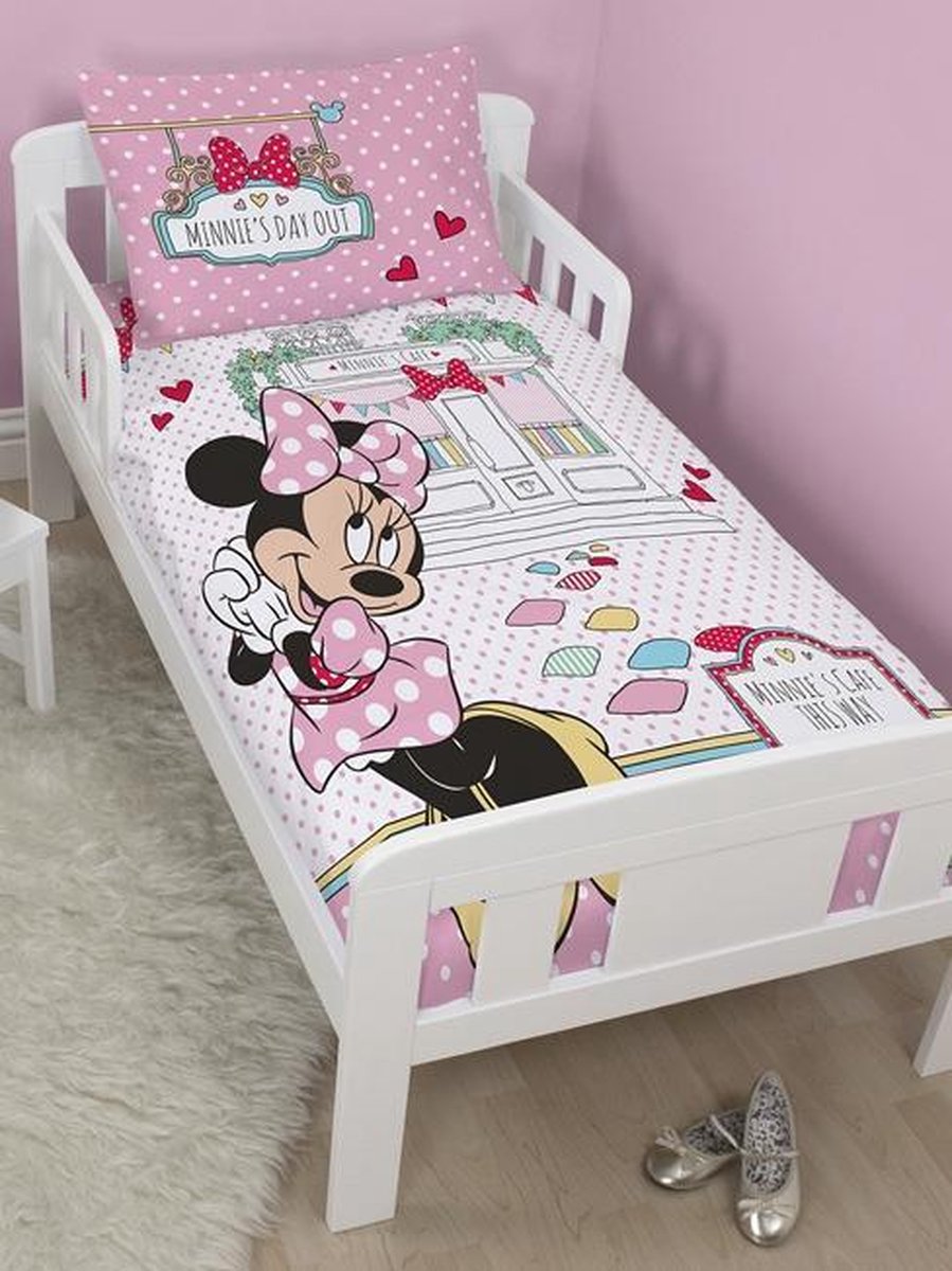Door aan de andere kant, Midden Disney Minnie Mouse Junior - Dekbedovertrekset - Eenpersoons - 120x150 cm -  Multi | bol.com