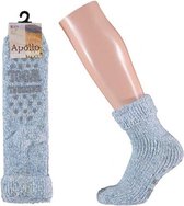 Wollen huis sokken anti-slip voor meisjes lichtblauw maat 27-30
