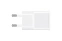 Witte Samsung thuislader met twee metalen pinnetjes.
