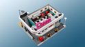 LEGO Creator Expert Downtown Diner 10260 interieur met "DINER"-letters, jukebox en zitjes.