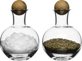 Sagaform Nature Peper en Zoutstelletje, glas, met massief eiken stopper