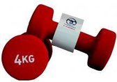 Fitness Mad - Dumbbellset - 2 x 4 kg - Rood
