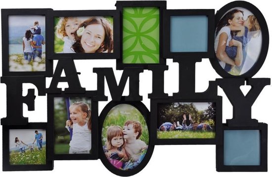 Multi fotolijst met tekst "Family" – Zwart | bol.com