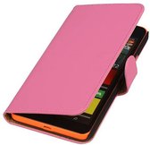 Bookstyle Wallet Case Hoesjes Geschikt voor Microsoft Lumia 640 XL Roze