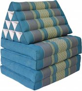 Thais kussen en Vloerkussen uitklapbaar 210 cm Mat Blauw/Grijs