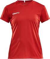 Craft Squad Jersey Solid SS Shirt Dames Sportshirt - Maat L  - Vrouwen - rood/wit