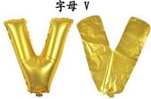 ballon - 100 cm - goud - letter - V