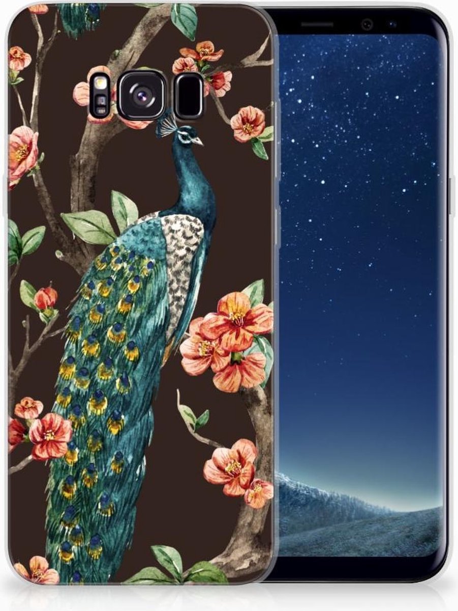 Samsung Galaxy S8 Plus TPU Hoesje Pauw met Bloemen