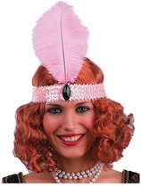 Partychimp - Haarband met veer - Charleston - Roze
