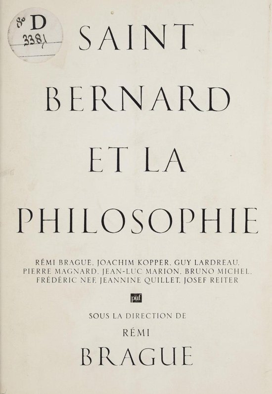 Saint Bernard et la philosophie