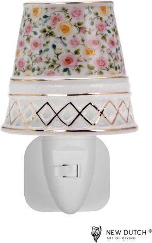 klant Merg Visser Stopcontact lampje Yellow Pink Roses | bol.com