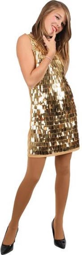 Nauwgezet Behandeling Obsessie Galajurk Pailletten Charleston jurk metallic goud met pijpjes | bol.com