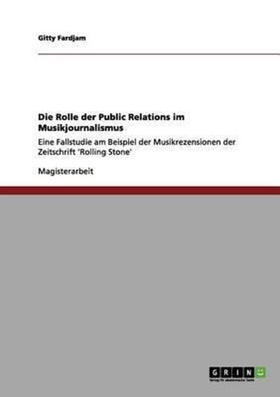 Die Rolle der Public Relations im Musikjournalismus - cover