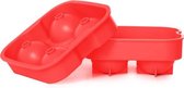 Cosy&Trendy IJsblokhouder - 4x XL ballen Ø 4,5 cm - silicone - rood