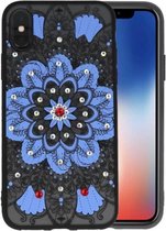 Diamant Mandala Hoesjes Cases voor iPhone X Blauw