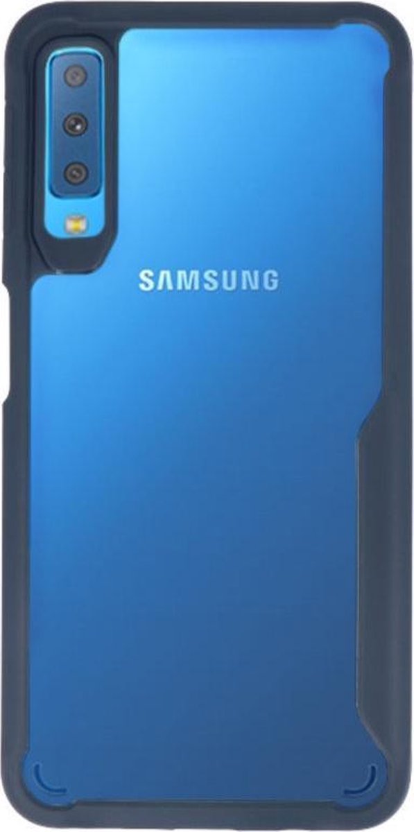 Navy Focus Transparant Hard Cases voor Samsung Galaxy A7 2018