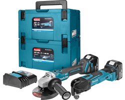 Makita DLX2154TJ1 18V Li-Ion accu haakse slijper (DGA504) & multitool (DTM51) combiset (2x 5.0Ah accu) in 2 x Mbox
