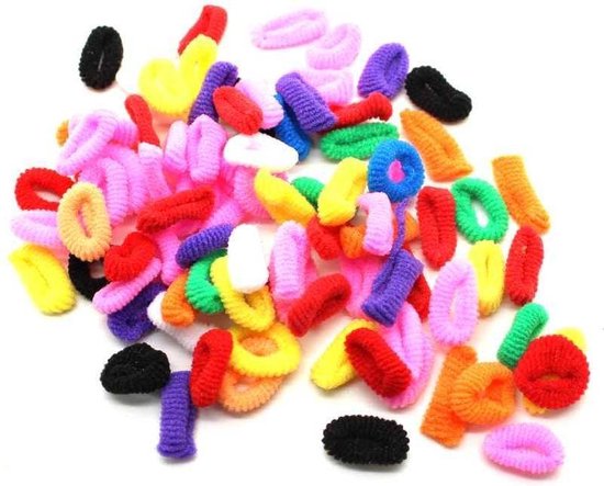 Haarelastiekjes 100 stuks in verschillende kleuren - Kleine zachte  elastiekjes zonder... | bol.com