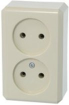 SCHNEIDER ELECTRIC Merten stopcontact 2-voudig, opbouw | CREME