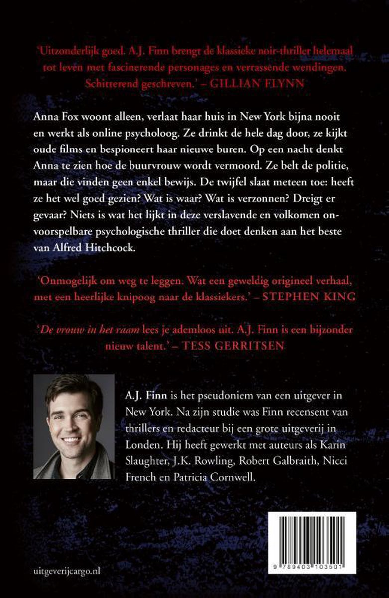 De vrouw in het raam - back cover