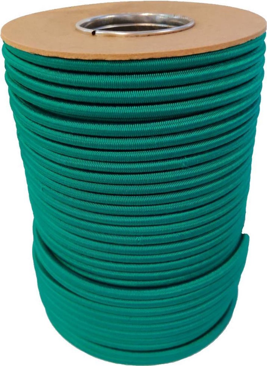 50 meter Elastisch Touw - Groen - 8mm - elastiek op rol