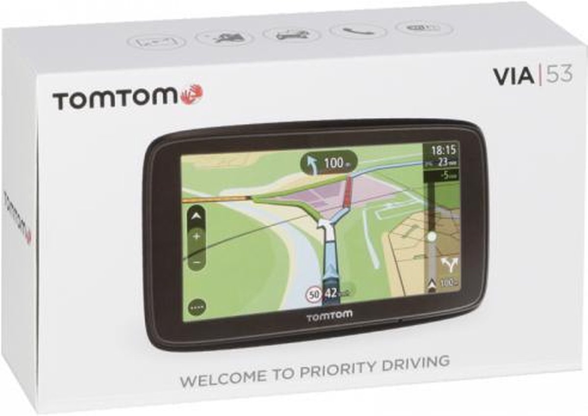 TomTom VIA53 (TMC) Autonavigatie Europa Live verkeersinformatie