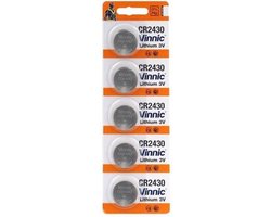 5 Stuks Vinnic CR2430 3v lithium knoopcelbatterij