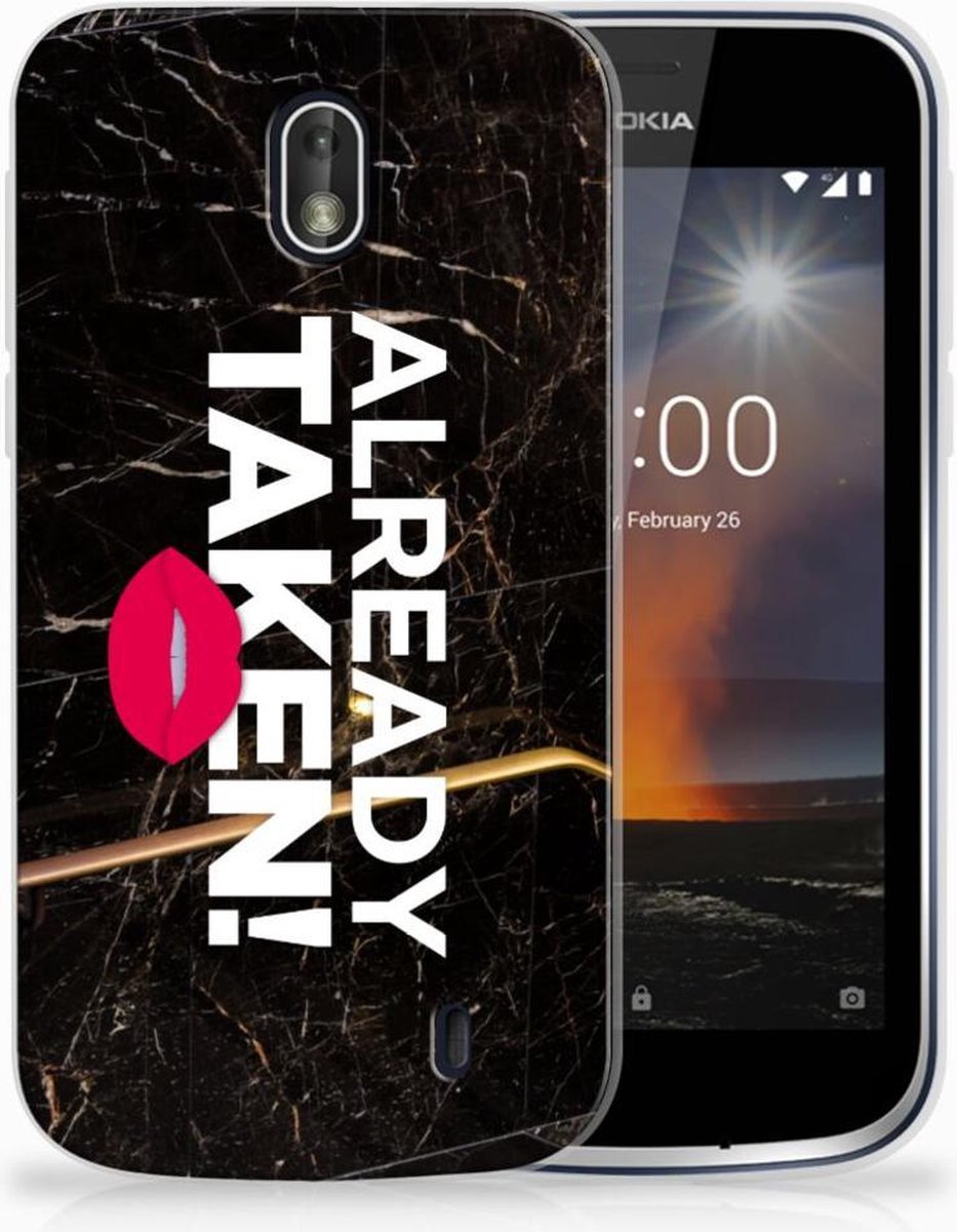 Nokia 1 Siliconen hoesje met naam Already Taken Black
