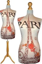 Paspop Paris des fleurs Paspop - Paspop dames - Mannequin - Mannequin vrouw - LB Driepoot - Paspop Buste Torso - Paspoppen - Etalagepop – 32/34 Verstelbaar