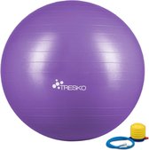 Fitnessbal met pomp - diameter 85 cm - Paars