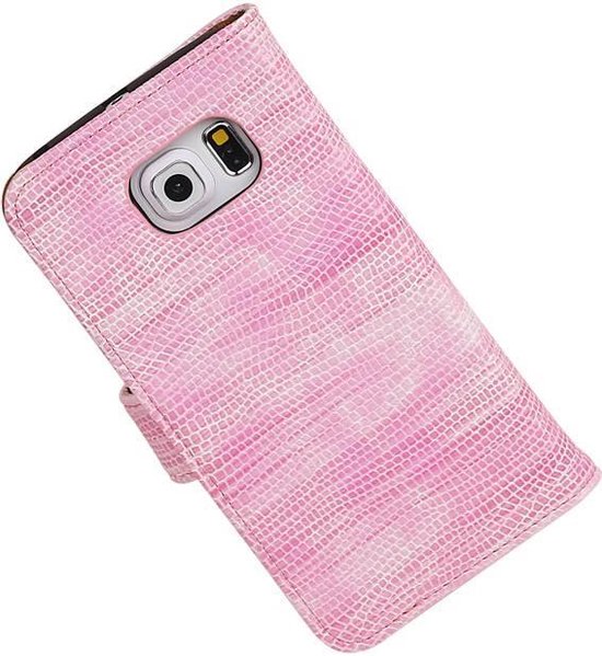 Etui Portefeuille Bookstyle pour Samsung Galaxy S6 Edge Mini Snake Pink - Housse Etui